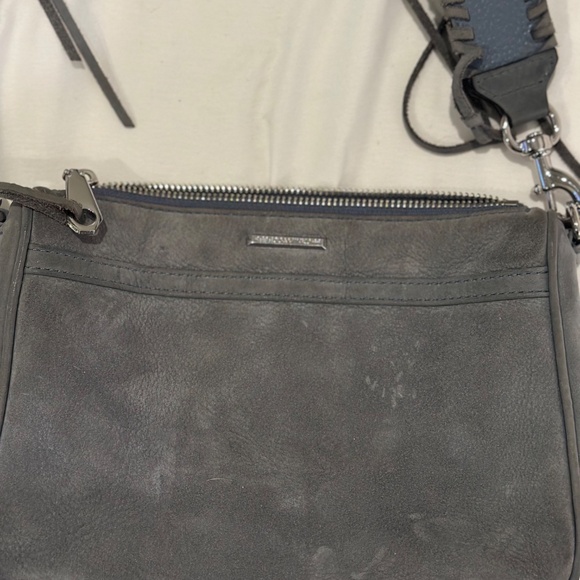 Rebecca Minkoff Women's Mini MAC Cross Body Bag with Guitar Strap - Dusty Blue - Picture 4 of 10